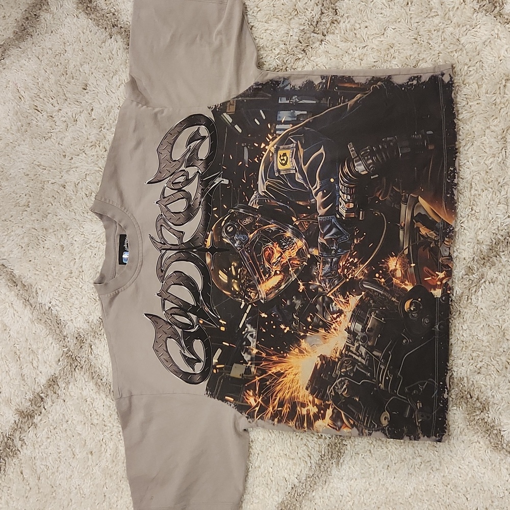 Godspeed "Steel Sharpens" Gray Mens Graphic T-Shirt Size M